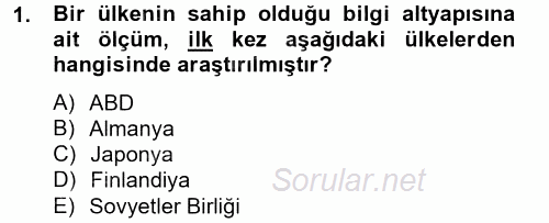 Dış Ticarette Bilgisayar Uygulamaları 2014 - 2015 Dönem Sonu Sınavı 1.Soru