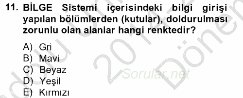 Dış Ticarette Bilgisayar Uygulamaları 2014 - 2015 Dönem Sonu Sınavı 11.Soru