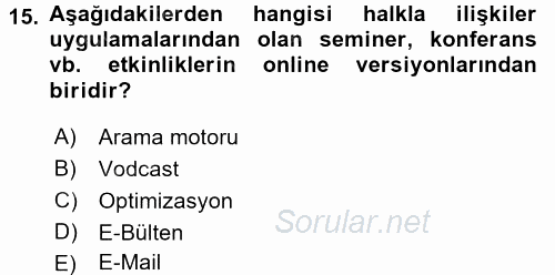 Spor ve Medya İlişkisi 2016 - 2017 Ara Sınavı 15.Soru