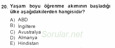 Alternatif Turizm 2013 - 2014 Dönem Sonu Sınavı 20.Soru