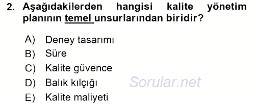 Proje Yönetimi 2015 - 2016 Dönem Sonu Sınavı 2.Soru