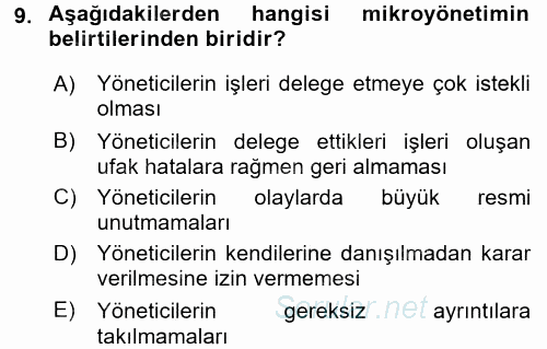 Proje Yönetimi 2015 - 2016 Dönem Sonu Sınavı 9.Soru