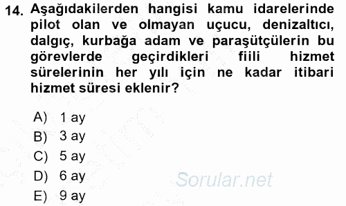 Sosyal Güvenlik Hukuku 2016 - 2017 3 Ders Sınavı 14.Soru