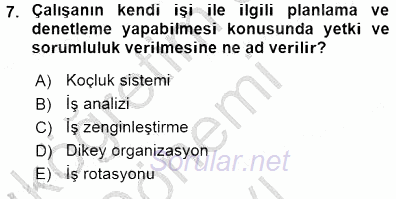 Çağrı Merkezinde Hizmet 2015 - 2016 Dönem Sonu Sınavı 7.Soru