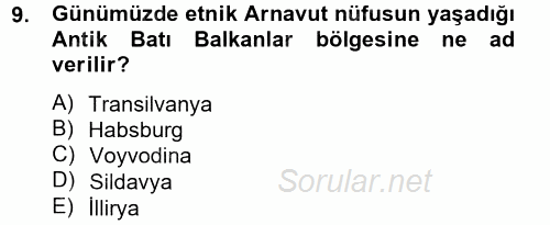 Balkanlar´da Siyaset 2014 - 2015 Ara Sınavı 9.Soru