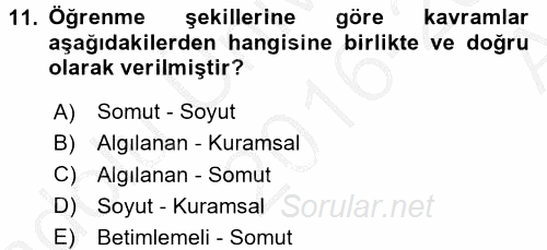 Çocuk, Bilim Ve Teknoloji 2016 - 2017 Ara Sınavı 11.Soru