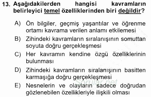 Çocuk, Bilim Ve Teknoloji 2016 - 2017 Ara Sınavı 13.Soru