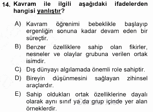 Çocuk, Bilim Ve Teknoloji 2016 - 2017 Ara Sınavı 14.Soru