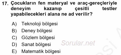 Çocuk, Bilim Ve Teknoloji 2016 - 2017 Ara Sınavı 17.Soru