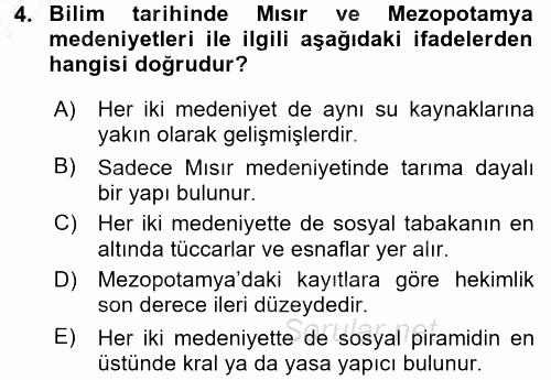 Çocuk, Bilim Ve Teknoloji 2016 - 2017 Ara Sınavı 4.Soru