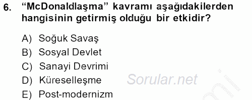 Medya ve Etik 2013 - 2014 Dönem Sonu Sınavı 6.Soru