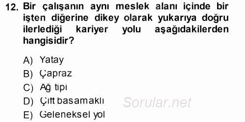 Performans ve Kariyer Yönetimi 2014 - 2015 Tek Ders Sınavı 12.Soru