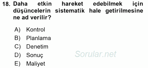 Pazarlama İletişimi 2015 - 2016 Dönem Sonu Sınavı 18.Soru