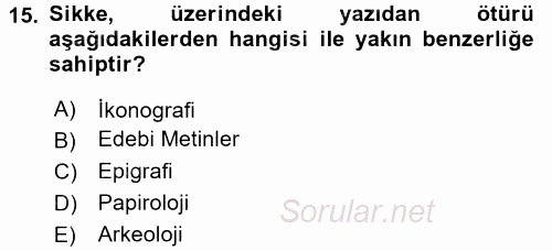 Tarih Metodu 2016 - 2017 Ara Sınavı 15.Soru