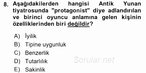 Yeni Türk Edebiyatına Giriş 1 2017 - 2018 Dönem Sonu Sınavı 8.Soru
