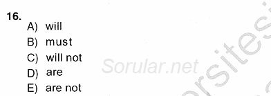 Bağlamsal Dilbilgisi 4 2013 - 2014 Ara Sınavı 16.Soru