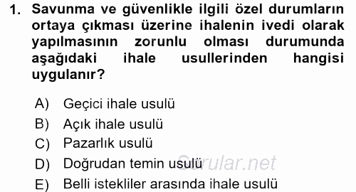 İnşaat ve Gayrimenkul Muhasebesi 2016 - 2017 Ara Sınavı 1.Soru