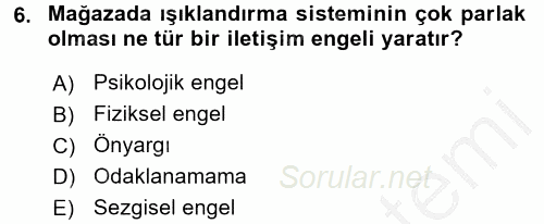 Müşteri İlişkileri Yönetimi 2016 - 2017 Ara Sınavı 6.Soru