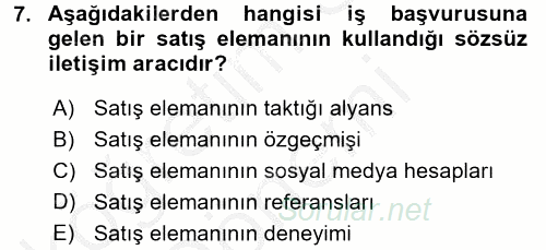 Müşteri İlişkileri Yönetimi 2016 - 2017 Ara Sınavı 7.Soru