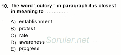 İleri Okuma Ve Yazma Becerileri 1 2014 - 2015 Dönem Sonu Sınavı 10.Soru