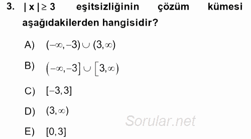 Okulöncesinde Matematik Eğitimi 2016 - 2017 Ara Sınavı 3.Soru