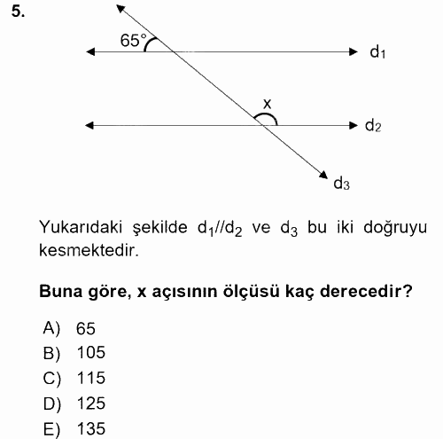 Okulöncesinde Matematik Eğitimi 2016 - 2017 Ara Sınavı 5.Soru