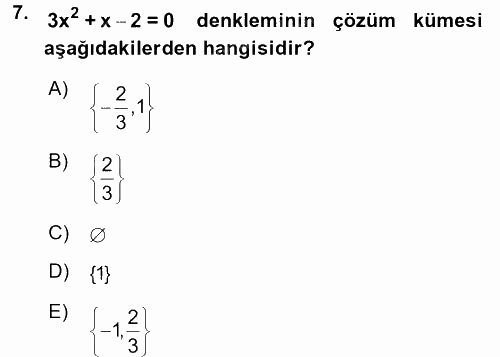 Okulöncesinde Matematik Eğitimi 2016 - 2017 Ara Sınavı 7.Soru