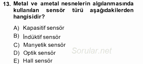 Elektrik Bakım, Arıza Bulma ve Güvenlik 2013 - 2014 Ara Sınavı 13.Soru