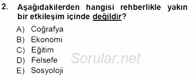 Rehberlik 2013 - 2014 Tek Ders Sınavı 2.Soru