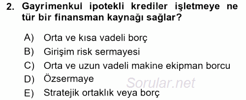 Finansal Tablolar Analizi 2017 - 2018 Dönem Sonu Sınavı 2.Soru