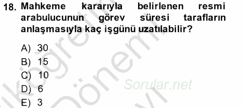 Çalışma İlişkileri 2014 - 2015 Dönem Sonu Sınavı 18.Soru