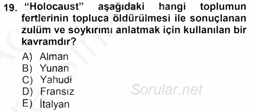 Çağdaş Sosyoloji Kuramları 2012 - 2013 Ara Sınavı 19.Soru