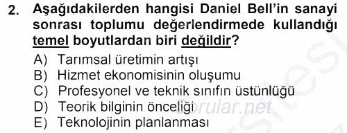 Çağdaş Sosyoloji Kuramları 2012 - 2013 Ara Sınavı 2.Soru