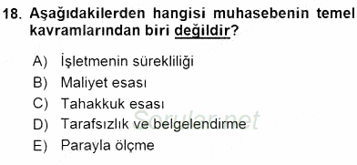 Dış Ticaret İşlemlerinin Muhasebeleştirilmesi 2015 - 2016 Ara Sınavı 18.Soru