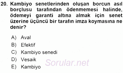 Dış Ticaret İşlemlerinin Muhasebeleştirilmesi 2015 - 2016 Ara Sınavı 20.Soru