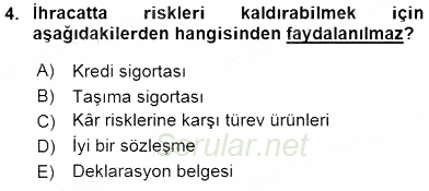 Dış Ticaret İşlemlerinin Muhasebeleştirilmesi 2015 - 2016 Ara Sınavı 4.Soru