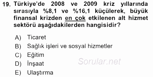 Dış Ticarete Giriş 2015 - 2016 Ara Sınavı 19.Soru