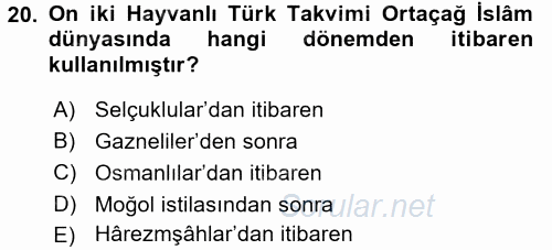 Tarih Metodu 2017 - 2018 Ara Sınavı 20.Soru