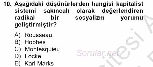 İnsan Hakları Ve Kamu Özgürlükleri 2012 - 2013 Ara Sınavı 10.Soru