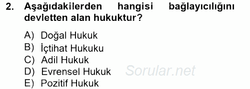 İnsan Hakları Ve Kamu Özgürlükleri 2012 - 2013 Ara Sınavı 2.Soru