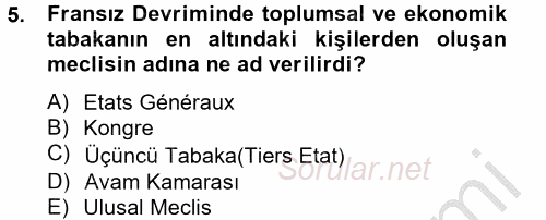 İnsan Hakları Ve Kamu Özgürlükleri 2012 - 2013 Ara Sınavı 5.Soru