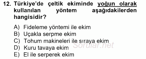 Tarla Bitkileri 1 2014 - 2015 Dönem Sonu Sınavı 12.Soru