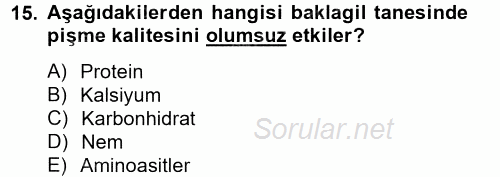 Tarla Bitkileri 1 2014 - 2015 Dönem Sonu Sınavı 15.Soru