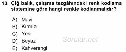 Yiyecek-İçecek Hizmetleri 2015 - 2016 Tek Ders Sınavı 13.Soru
