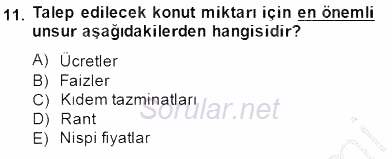 Gayrimenkul Yönetiminde Mesleki Etik 2014 - 2015 Ara Sınavı 11.Soru
