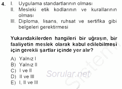Gayrimenkul Yönetiminde Mesleki Etik 2014 - 2015 Ara Sınavı 4.Soru