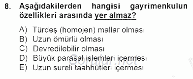 Gayrimenkul Yönetiminde Mesleki Etik 2014 - 2015 Ara Sınavı 8.Soru