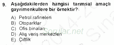 Gayrimenkul Yönetiminde Mesleki Etik 2014 - 2015 Ara Sınavı 9.Soru