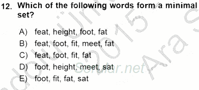 Dilbilim 1 2015 - 2016 Ara Sınavı 12.Soru
