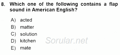 Dilbilim 1 2015 - 2016 Ara Sınavı 8.Soru